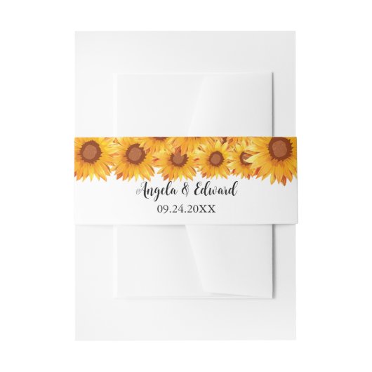 エレガントひまわり花模様結婚ズ 招待状ベリーバンド (正面例)