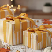 エレガントひまわり黄色ストライプの薄 ラッピングペーパー