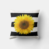 エレガントひまわり黒白ストライプの投P クッション (裏面)