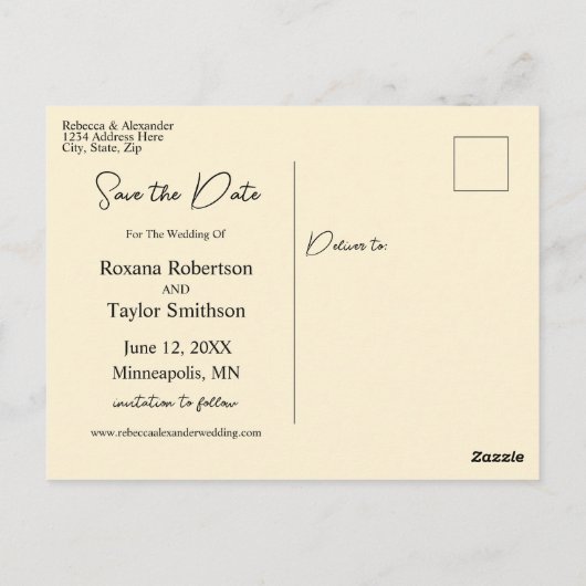 エレガントひまわり黒背景の保存日付 ポストカード (裏面)