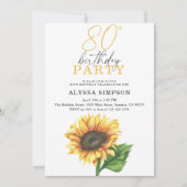 エレガントひまわり80番誕生日招待状 招待状 (正面)