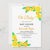 エレガントひま素朴わりボホフローラ赤ちゃんシャワー 招待状 (正面)