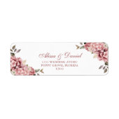エレガントほこりっぽいバラあじさい結婚さんの住所 ラベル (正面)