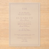 エレガントほこりっぽいバラクラシックスクリプトモノグラム結婚ズ アクリル招待状 (正面)