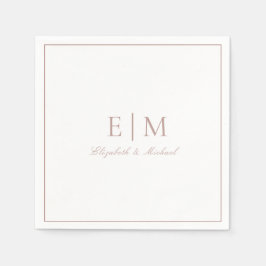 エレガントほこりっぽいバラクラシックスクリプトモノグラム結婚ズ スタンダードカクテルナプキン
