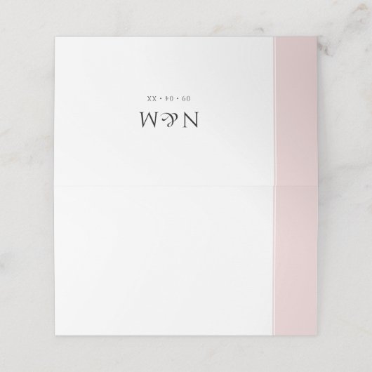 エレガントほこりっぽいバラピストライプンク結婚 プレイスカード (外部開封)