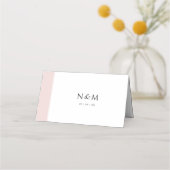 エレガントほこりっぽいバラピストライプンク結婚 プレイスカード (裏面)