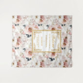 エレガントほこりっぽいピンクのフローラの結婚タペストリー タペストリー (正面(横))