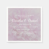 エレガントほこりっぽいピンクの牡丹フローラ結婚式 スタンダードカクテルナプキン (正面)