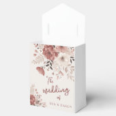エレガントほこりっぽいピンクフローラ結婚式の引き出物箱 フェイバーボックス (オープン)