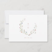 エレガントほこりっぽいピンク素朴ワイルドフラワー結婚ボホ 出欠カード (裏面)