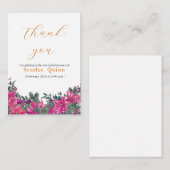 エレガントほこりっぽいピンク色のフローラブライダルシャワー ノートカード (正面/裏面)