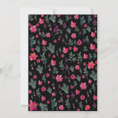 エレガントほこりっぽいピンク色のフローラブライダルシャワー 招待状 (裏面)