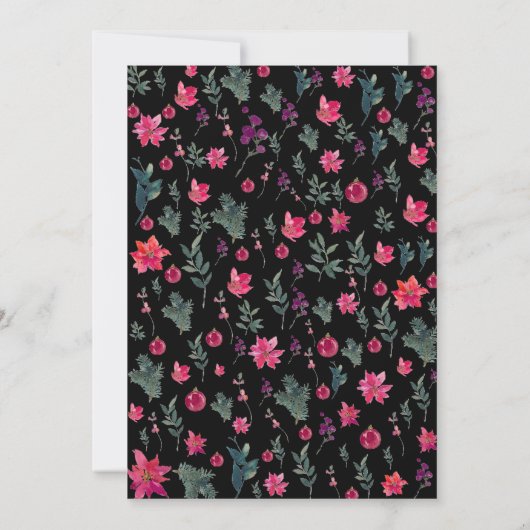 エレガントほこりっぽいピンク色のフローラブライダルシャワー 招待状 (裏面)