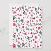 エレガントほこりっぽいピンク色のフローラブライダル束 招待状 (裏面)