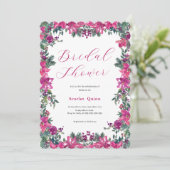 エレガントほこりっぽいピンク色のフローラブライダル束 招待状 (スタンド正面)