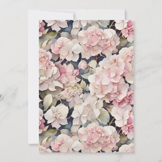 エレガントほこりっぽいピンク色のフローラ結婚 招待状 (裏面)