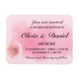 エレガントほこりっぽいピンク色のローズ結婚フローラ マグネット