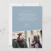 エレガントほこりっぽいブルーのハンドレタ結婚ーさん サンキューカード (裏面)