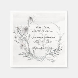 エレガントほこりっぽい灰色のフローラ水の色結婚の スタンダードカクテルナプキン