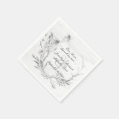 エレガントほこりっぽい灰色のフローラ水の色結婚の スタンダードカクテルナプキン (角)