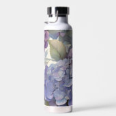 エレガントほこりっぽい紫の青い水色アジサイ ウォーターボトル (右面)
