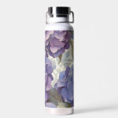 エレガントほこりっぽい紫の青い水色アジサイ ウォーターボトル (背面)