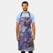 エレガントほこりっぽい紫の青い水色アジサイ エプロン (着用した状態)