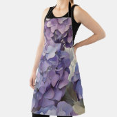 エレガントほこりっぽい紫の青い水色アジサイ エプロン (インサイチュ)