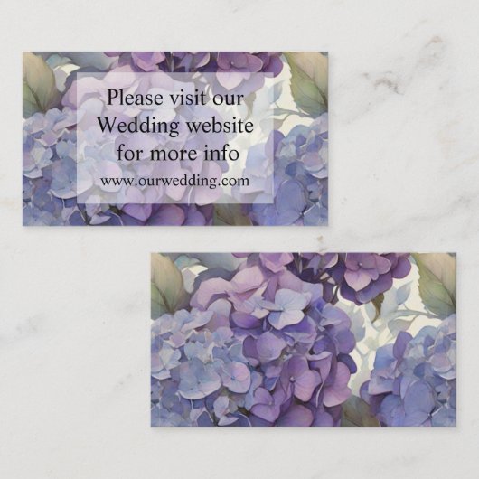 エレガントほこりっぽい紫の青い水色アジサイ エンクロージャーカード (正面/裏面)