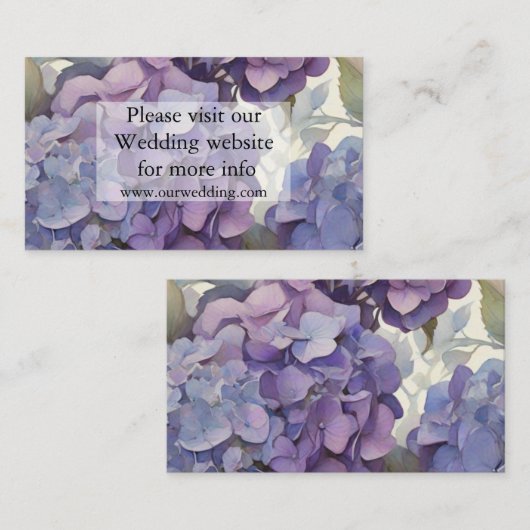 エレガントほこりっぽい紫の青い水色アジサイ エンクロージャーカード (正面/裏面)