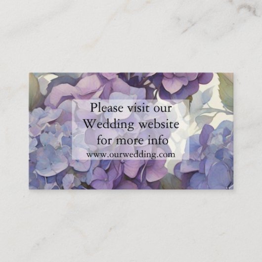 エレガントほこりっぽい紫の青い水色アジサイ エンクロージャーカード (正面)