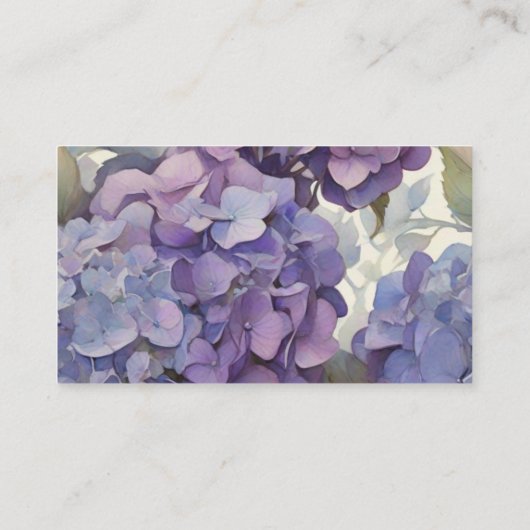 エレガントほこりっぽい紫の青い水色アジサイ エンクロージャーカード (裏面)