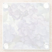 エレガントほこりっぽい紫の青い水色アジサイ ガラスコースター (裏面)