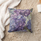 エレガントほこりっぽい紫の青い水色アジサイ クッション (ブランケット)
