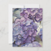 エレガントほこりっぽい紫の青い水色アジサイ サンキューカード (裏面)