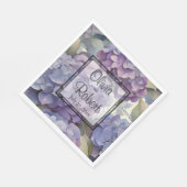 エレガントほこりっぽい紫の青い水色アジサイ スタンダードランチョンナプキン (角)