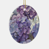 エレガントほこりっぽい紫の青い水色アジサイ セラミックオーナメント (右)