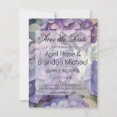 エレガントほこりっぽい紫の青い水色アジサイ セーブザデート (正面)