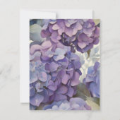 エレガントほこりっぽい紫の青い水色アジサイ セーブザデート (裏面)