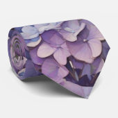 エレガントほこりっぽい紫の青い水色アジサイ ネクタイ (ロール)