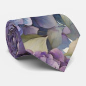 エレガントほこりっぽい紫の青い水色アジサイ ネクタイ (ロール)