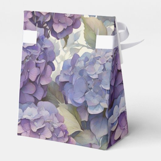 エレガントほこりっぽい紫の青い水色アジサイ フェイバーボックス (裏面サイド)