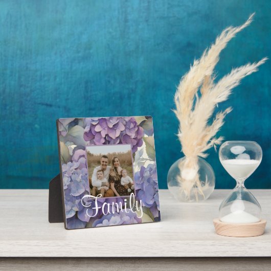 エレガントほこりっぽい紫の青い水色アジサイ フォトプラーク (インサイチュ)