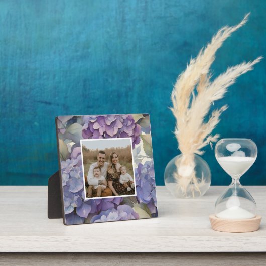 エレガントほこりっぽい紫の青い水色アジサイ フォトプラーク (インサイチュ)