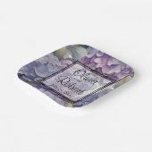 エレガントほこりっぽい紫の青い水色アジサイ ペーパープレート (傾斜あり)