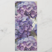 エレガントほこりっぽい紫の青い水色アジサイ メニュー (裏面)