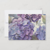 エレガントほこりっぽい紫の青い水色アジサイ 出欠カード (裏面)