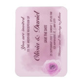 エレガントほこりっぽい紫バラ結婚フローラ マグネット (縦)