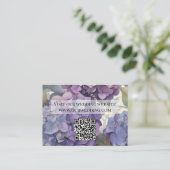 エレガントほこりっぽい紫色の水色あじさいQR エンクロージャーカード (スタンド正面)